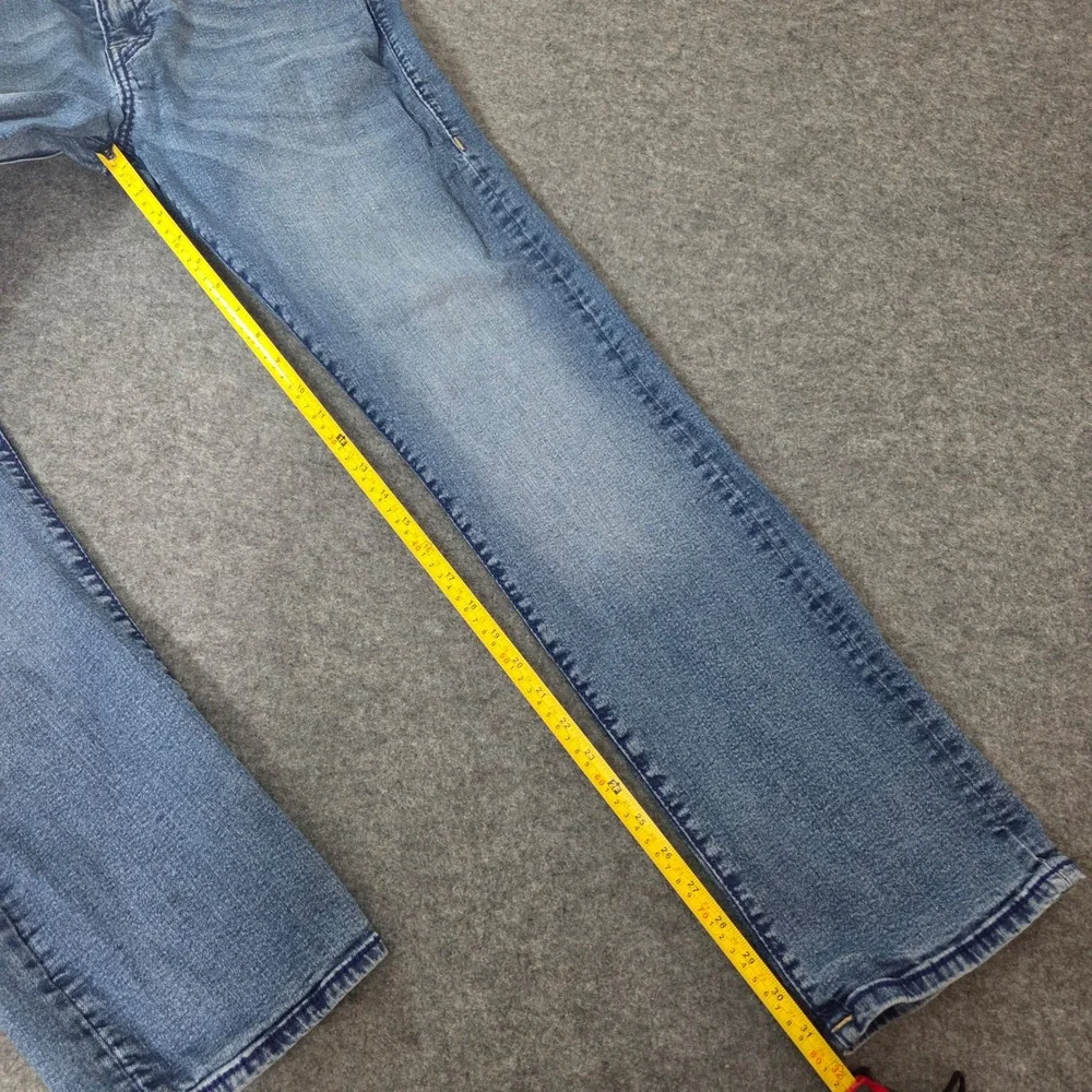 True Religion Ricky Relaxed Straight Jeans Mens 34 Medium Wash Blue Denim